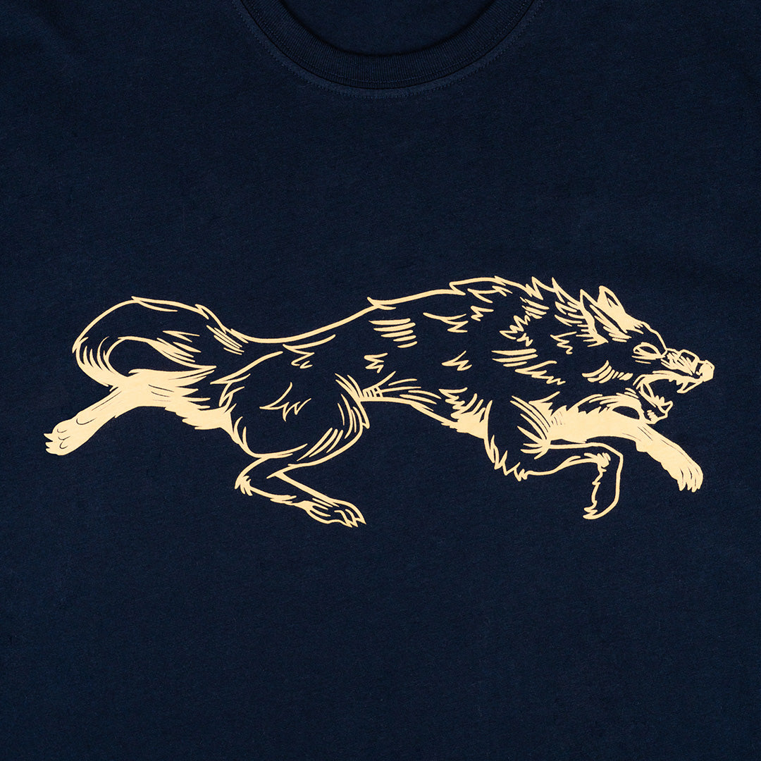 VINTAGE WOLF TEE SHIRT-NAVY