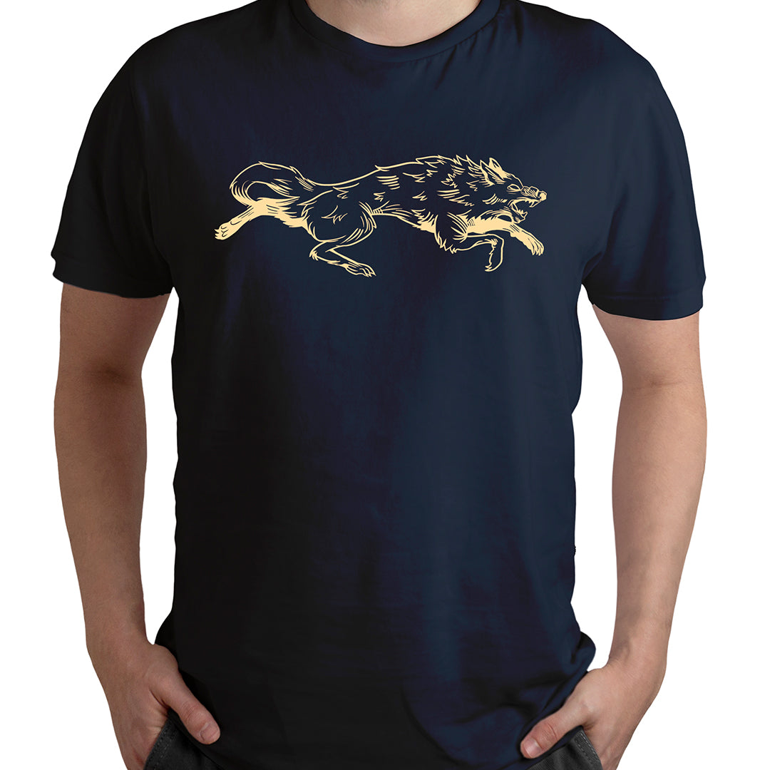 VINTAGE WOLF TEE SHIRT-NAVY