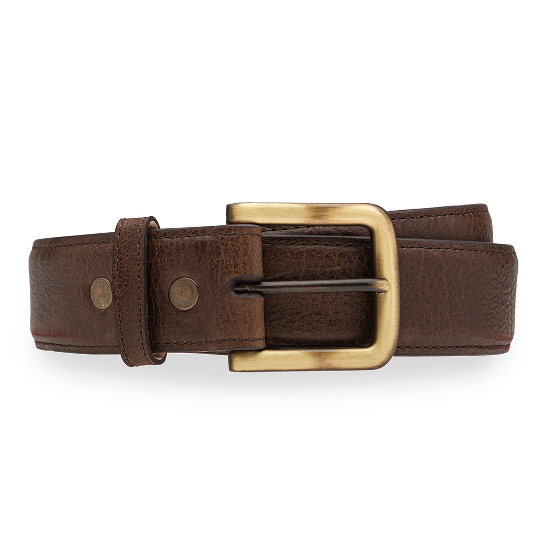 Sierra American Bison Leather Belt - Brown