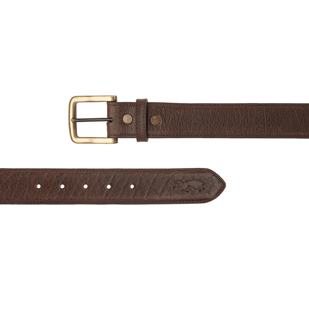 Sierra American Bison Leather Belt - Brown