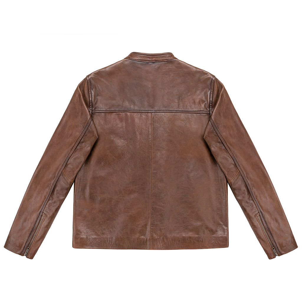 WHEELER PEAK RACER LEATHER JACKET - ANTIQUE RUST