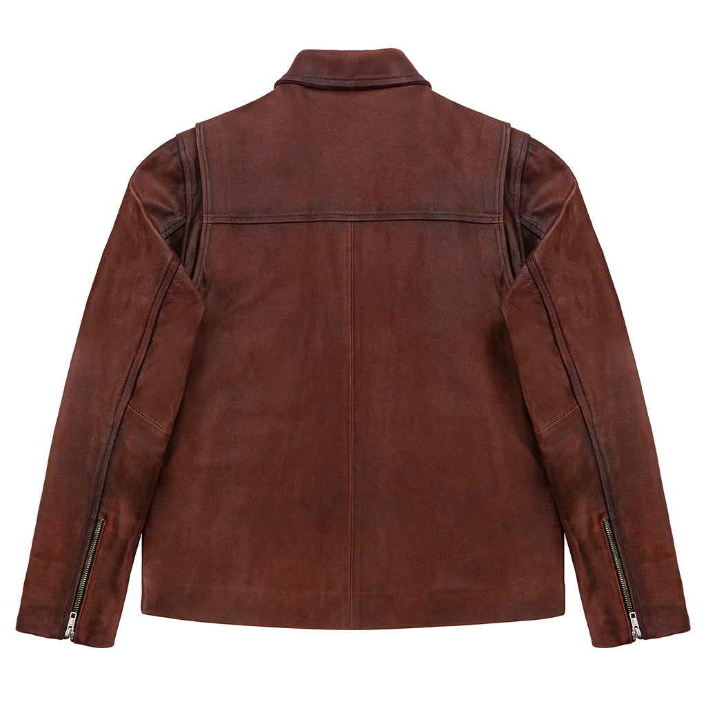 RAINIER MOTO LEATHER JACKET - RAT BIKE RED