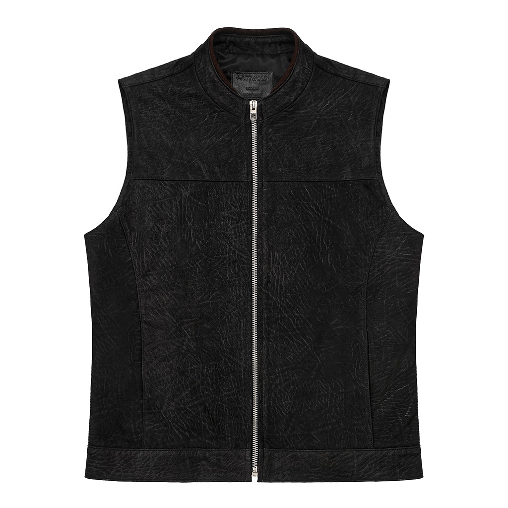 APALACHE LEATHER VEST - MIDNIGHT BLACK