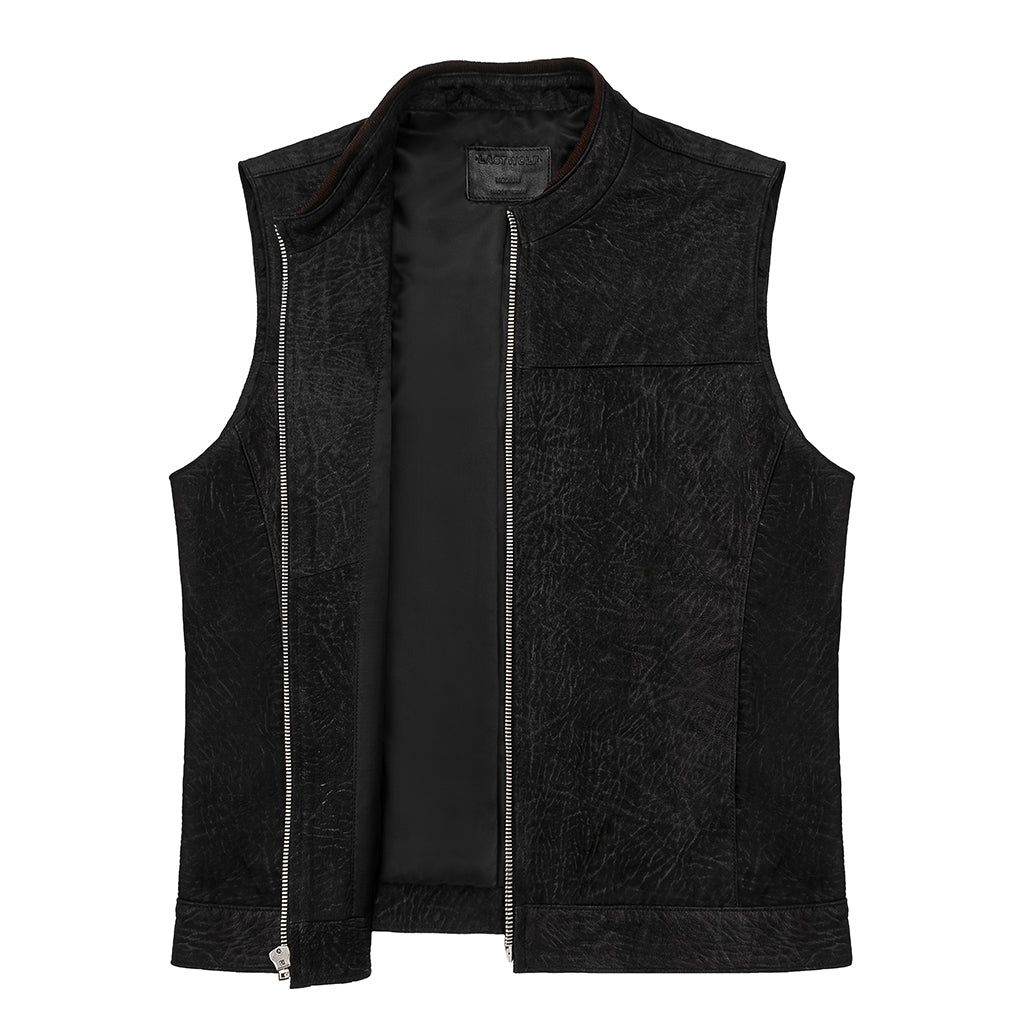 APALACHE LEATHER VEST - MIDNIGHT BLACK
