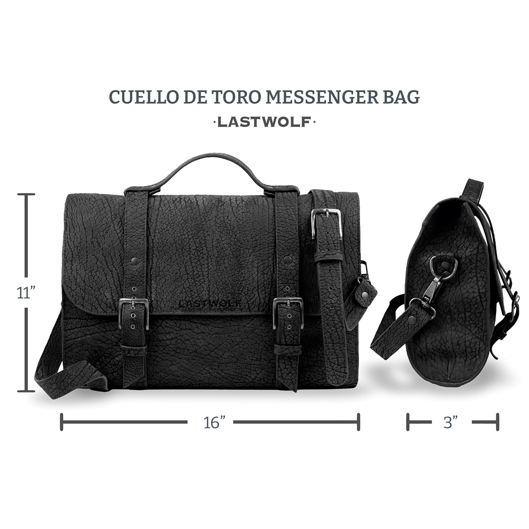 CUELLO DE TORO MESSENGER BAG - COAL BLACK