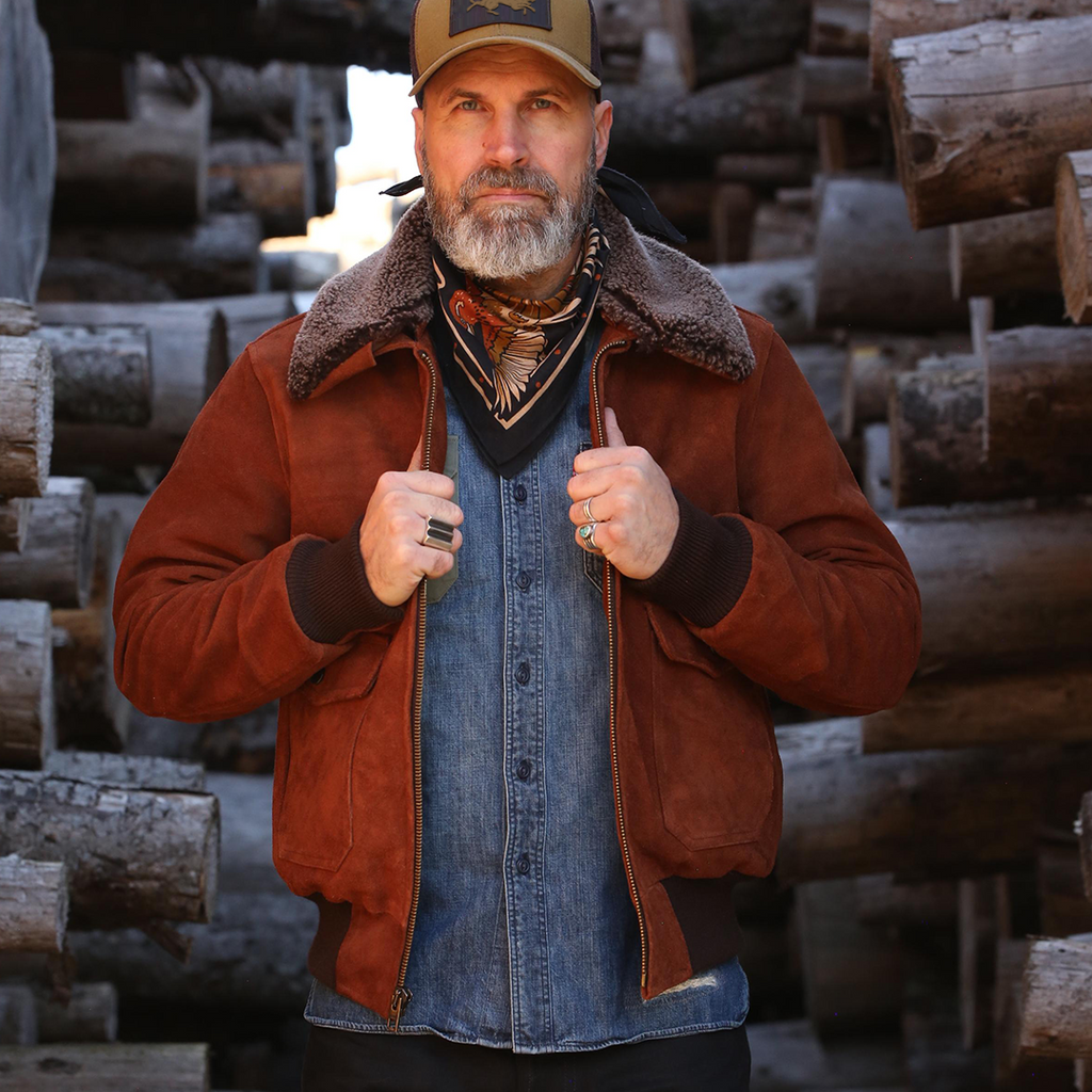 VOYAGEURS NORDIC BOMBER JACKET - MAPLE BROWN VOYAGEURS NORDIC BOMBER JACKET - MAPLE BROWN