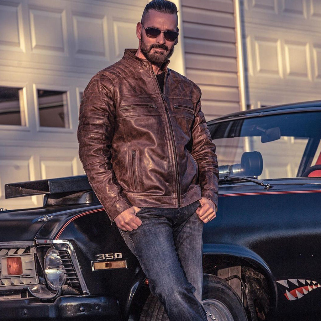 Death Valley Racer Leather Jacket - Cocoa Brown | Lastwolf