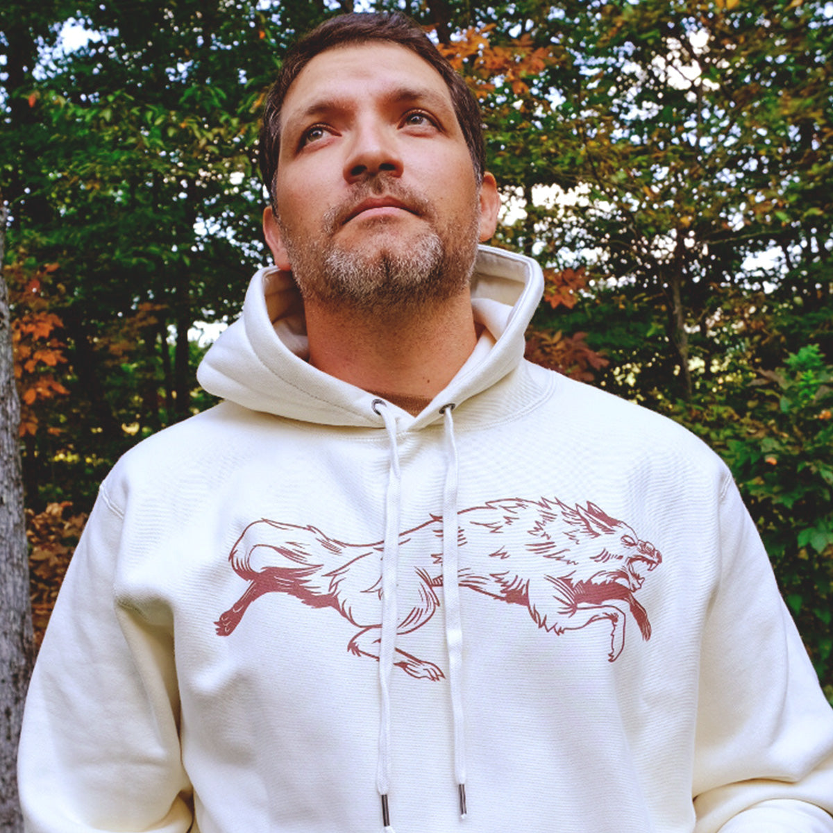 HEAVY DUTY WOLF HOODY - IVORY