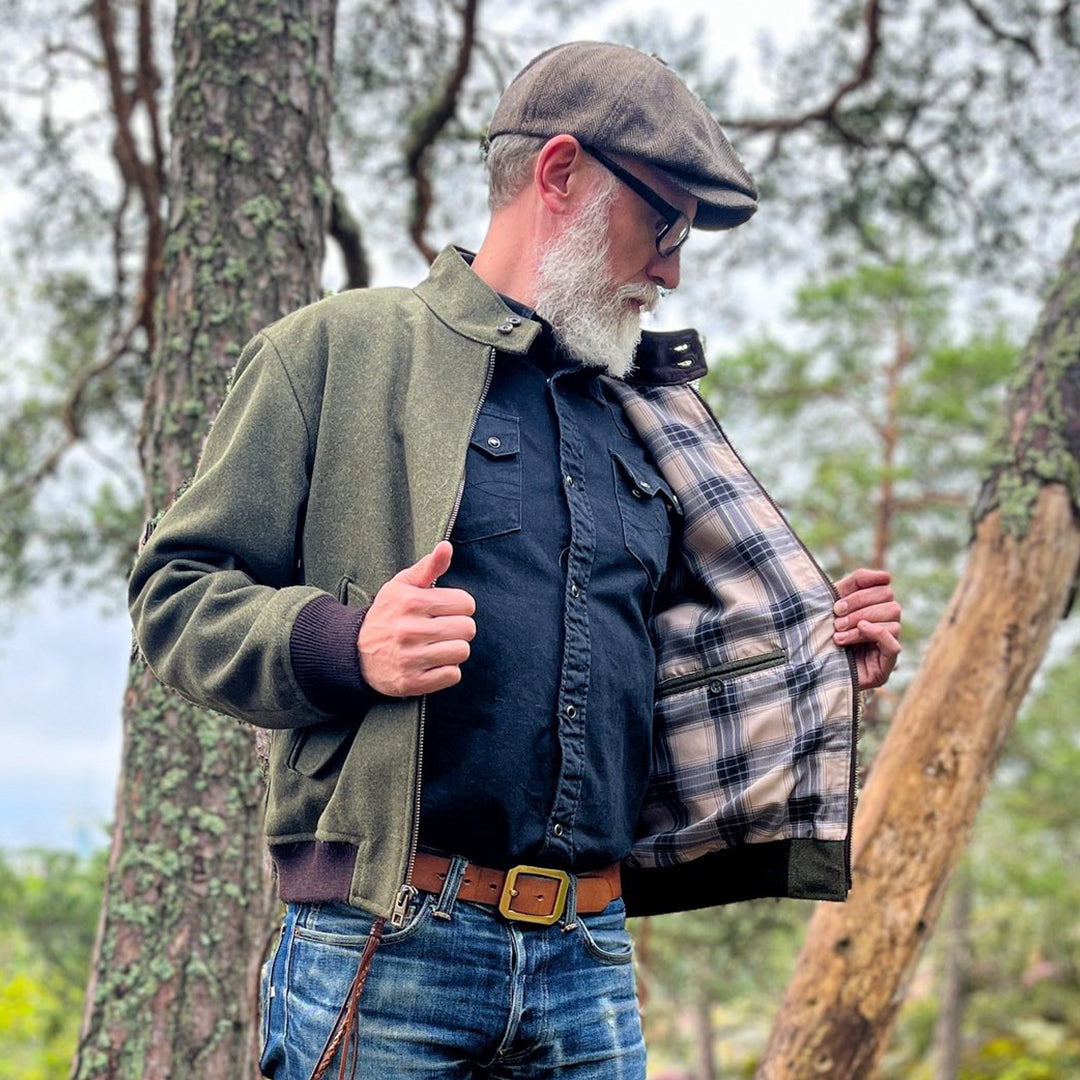 HIGHLAND LODEN BOMBER JACKET - GREEN
