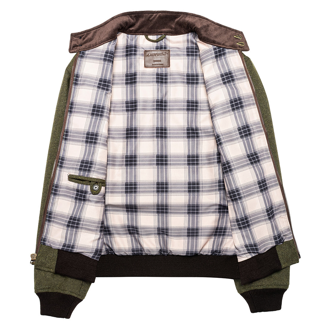 HIGHLAND LODEN BOMBER JACKET - GREEN
