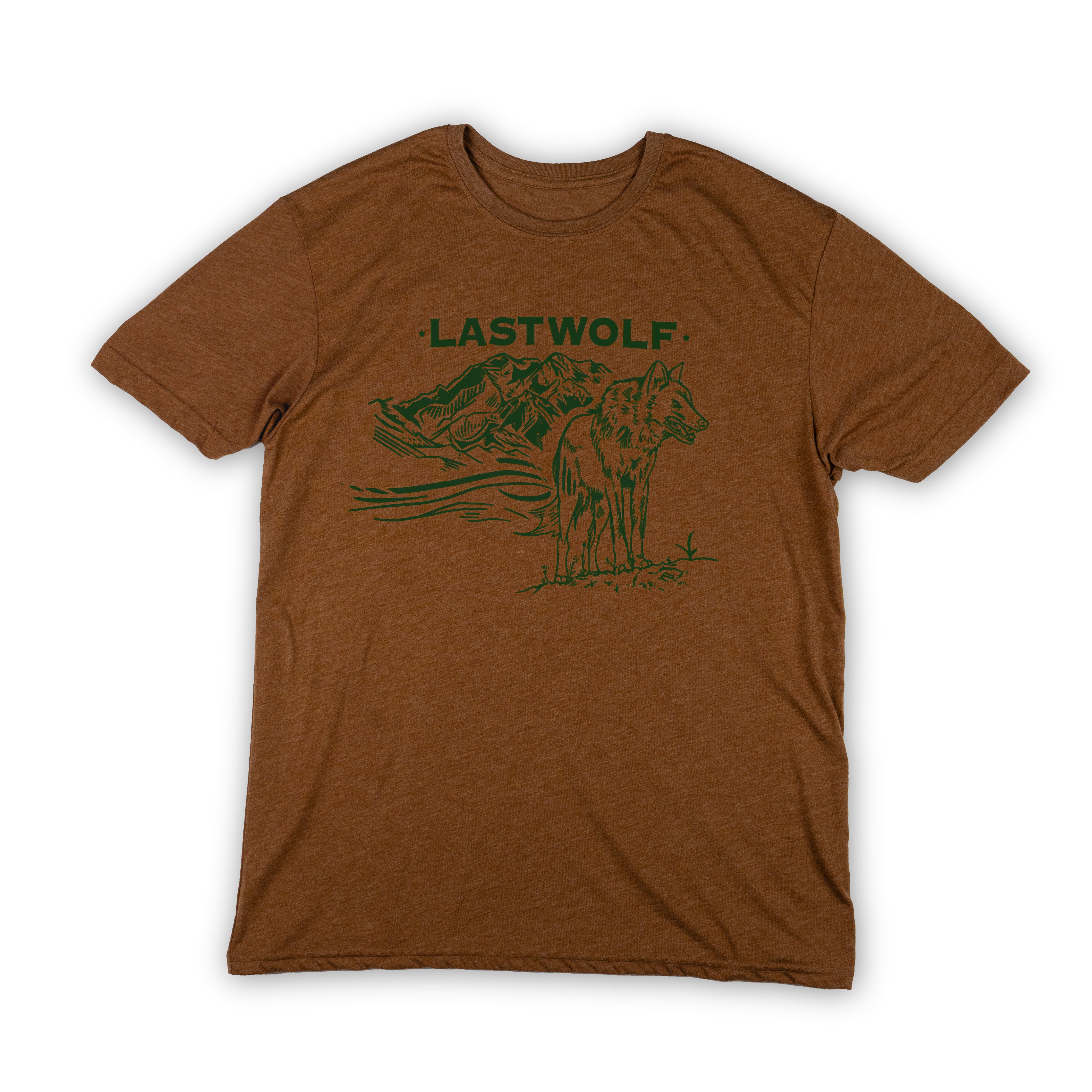 MOUNTAIN WOLF TEE SHIRT - BROWN