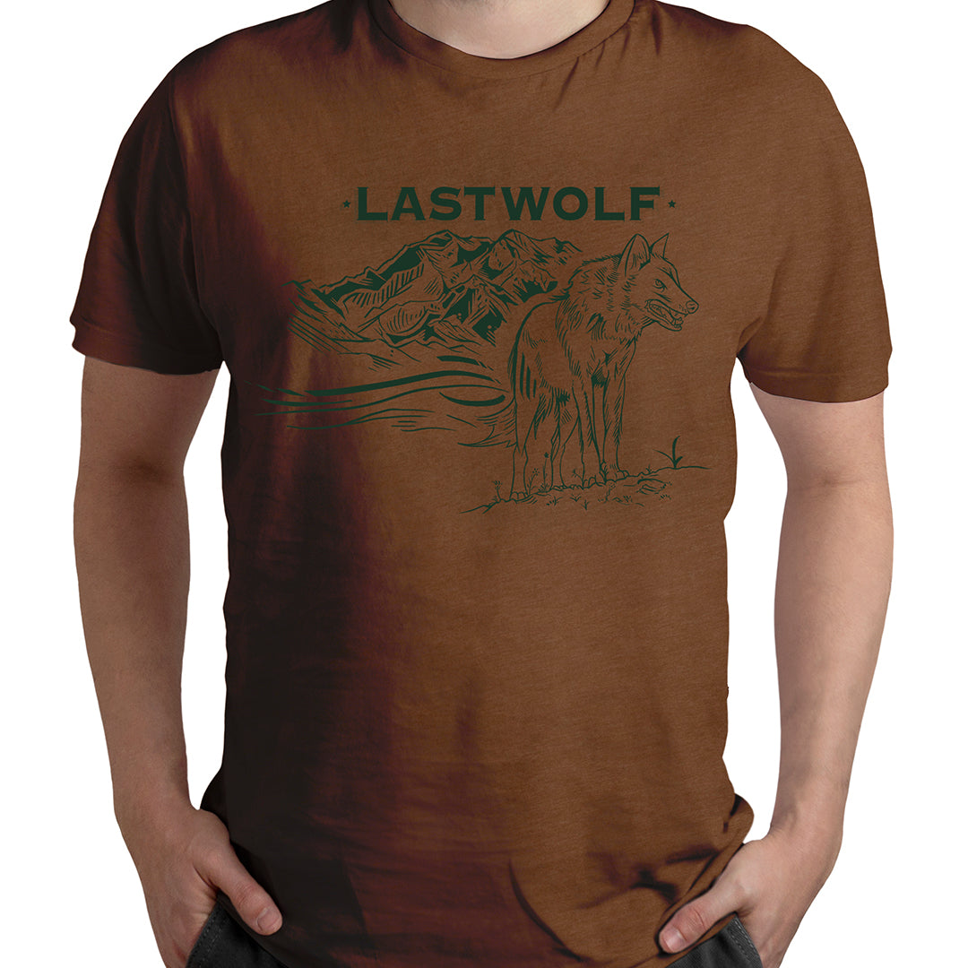 MOUNTAIN WOLF TEE SHIRT - BROWN