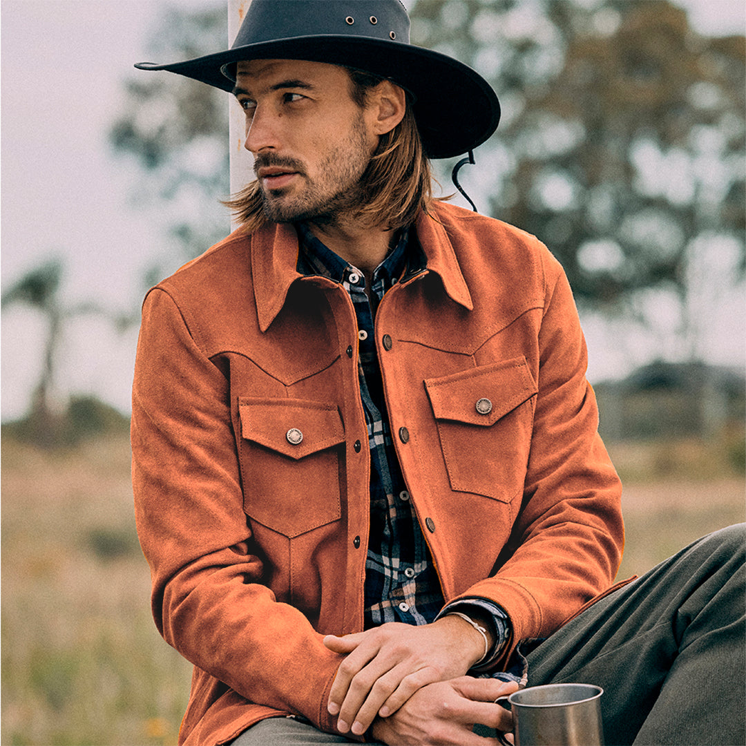 SEQUOIA TRUCKER SUEDE JACKET - HARVEST GOLD
