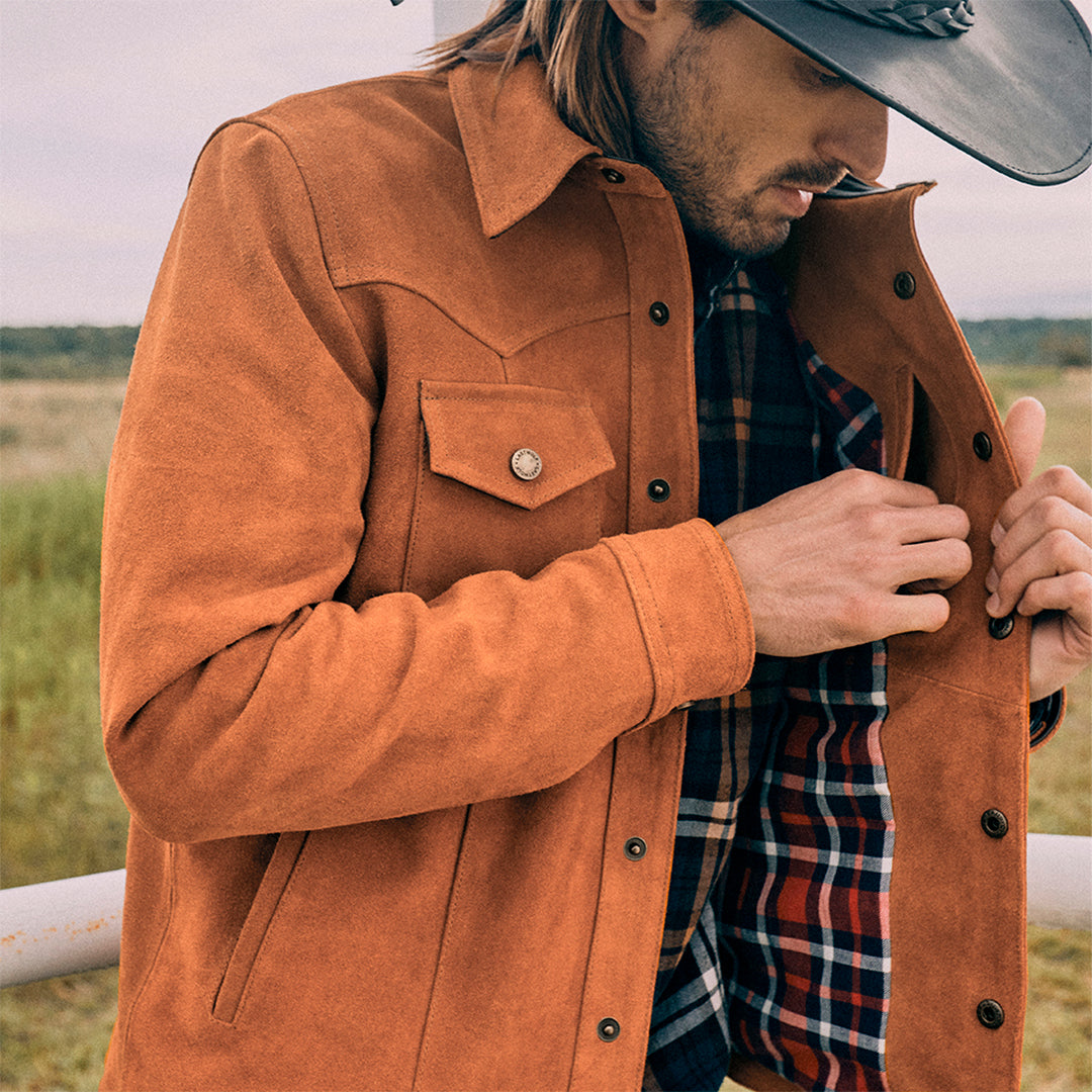 SEQUOIA TRUCKER SUEDE JACKET - HARVEST GOLD