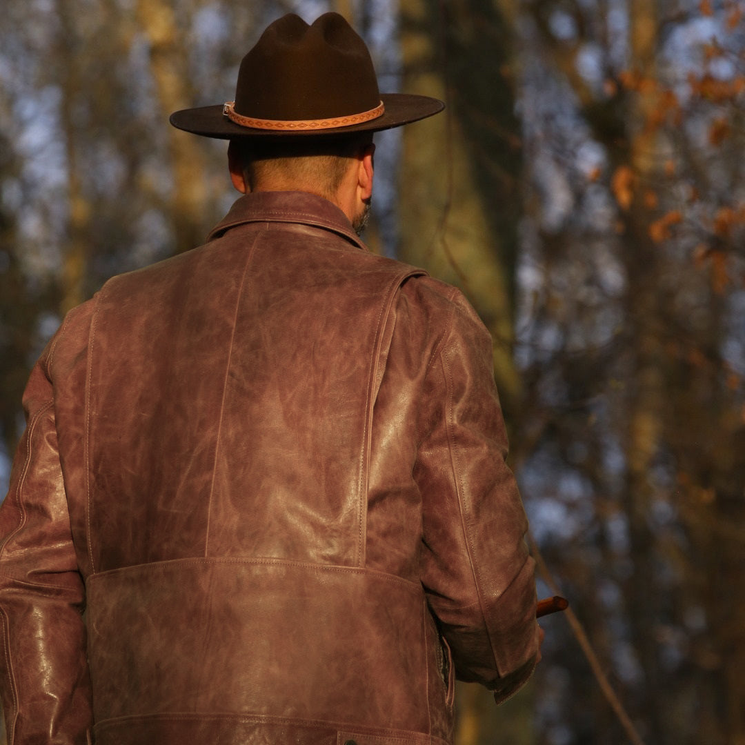 YELLOWSTONE WORK LEATHER JACKET - TAN COLOR