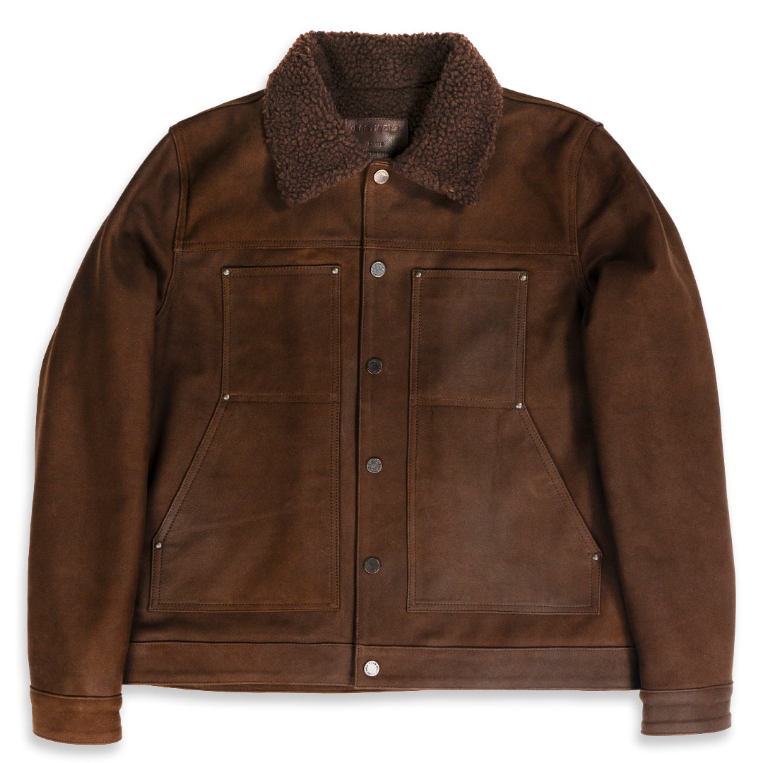 JUNEAU LEATHER JACKET- COFFEE