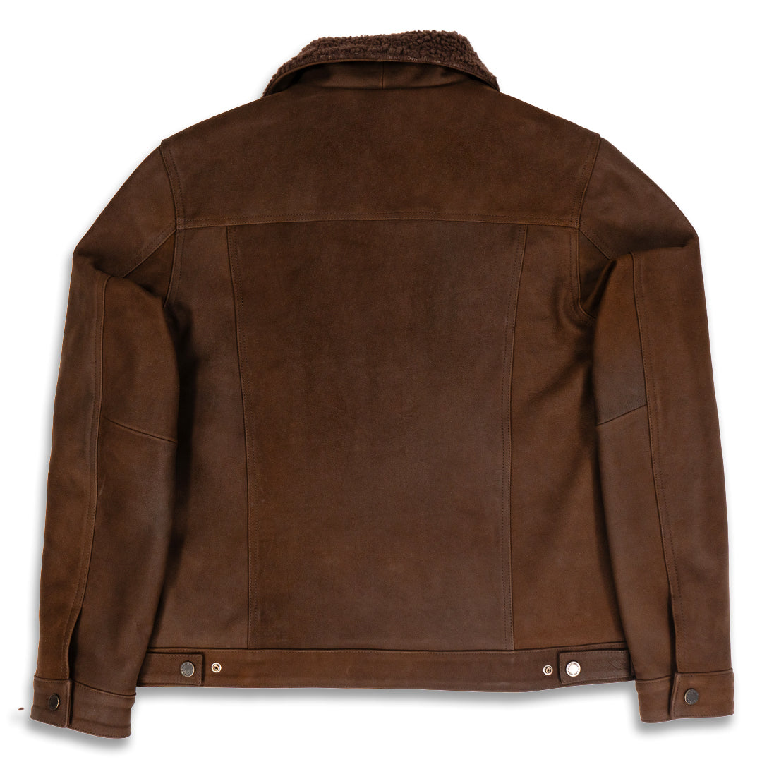 JUNEAU LEATHER JACKET- COFFEE