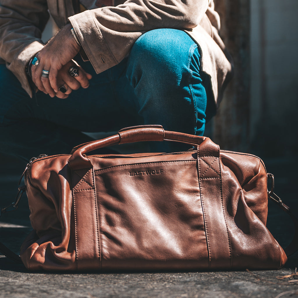 brown leather backpack duffle bag SIERRA WEEKEND DUFFLE BAG – WALNUT BROWN