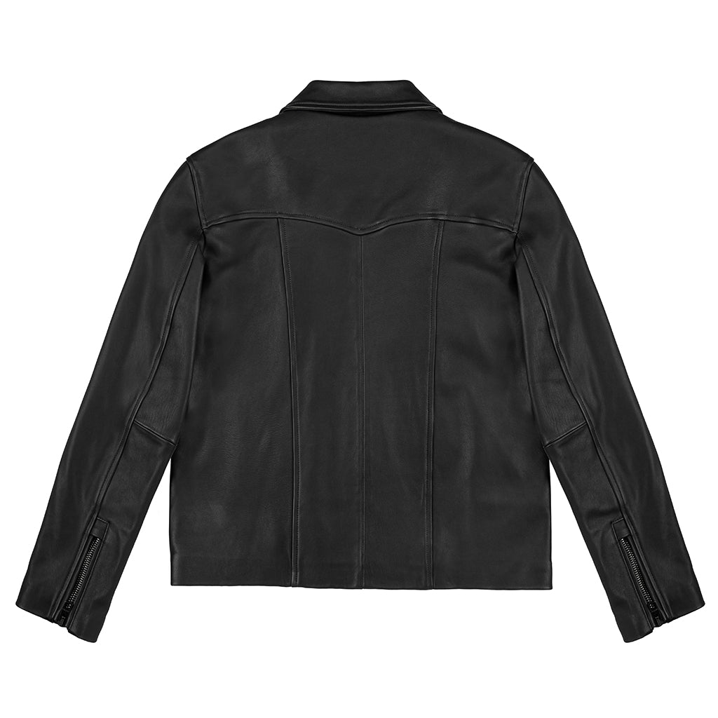 KATMAI MOTO LEATHER JACKET - BLACK MATE