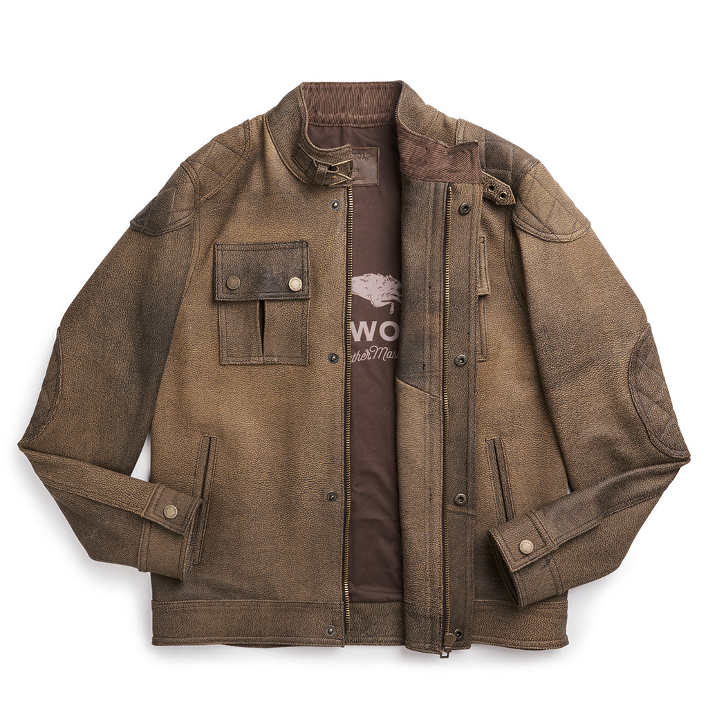 GANNETT PEAK MOTO LEATHER JACKET - CAMEL