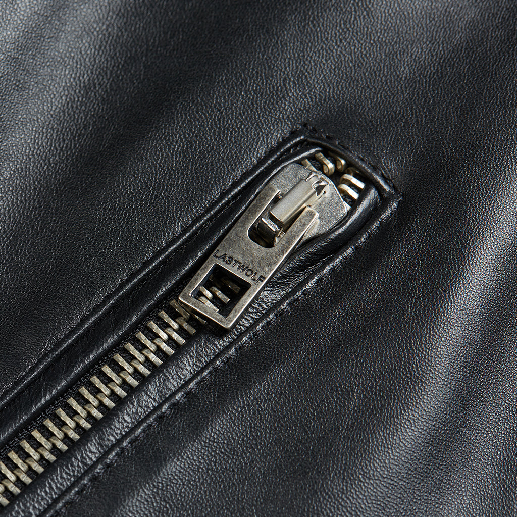 BORAH BIKER LEATHER JACKET - BLACK