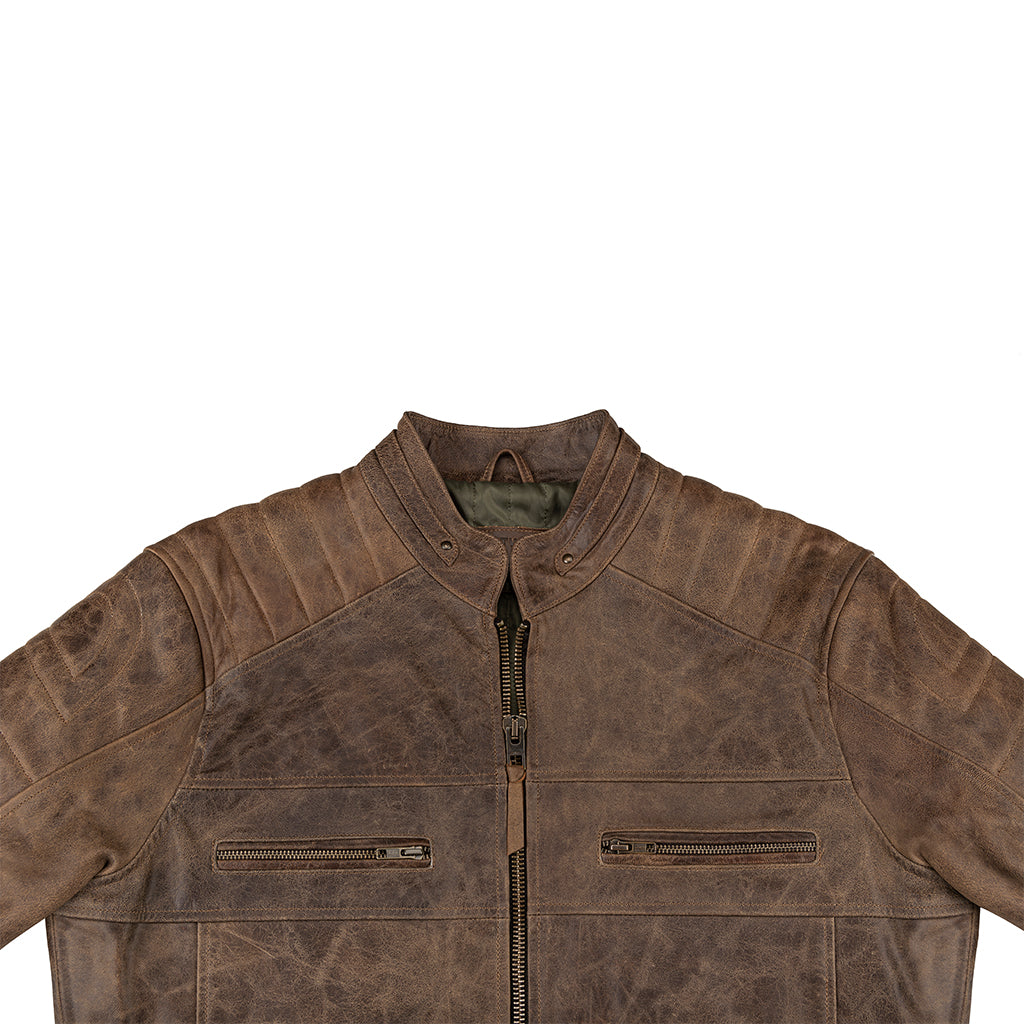 Death Valley Racer Leather Jacket - Cocoa Brown | Lastwolf