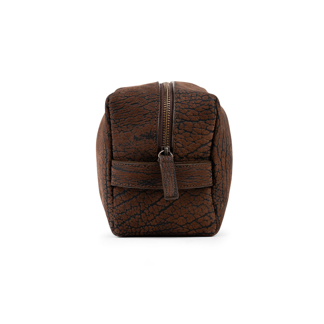 CUELLO DE TORO LEATHER DOPP KIT - BROWN RUST