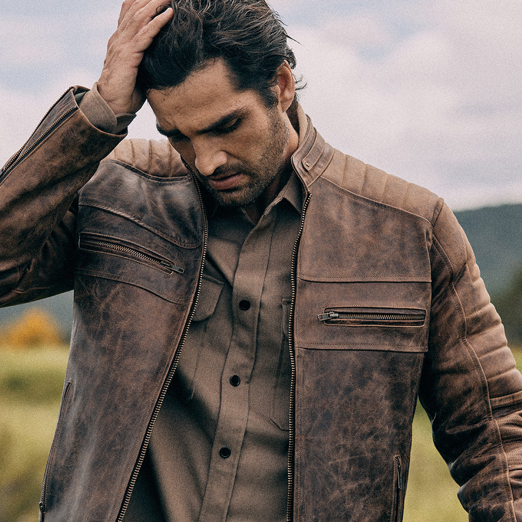 Death Valley Racer Leather Jacket - Cocoa Brown | Lastwolf