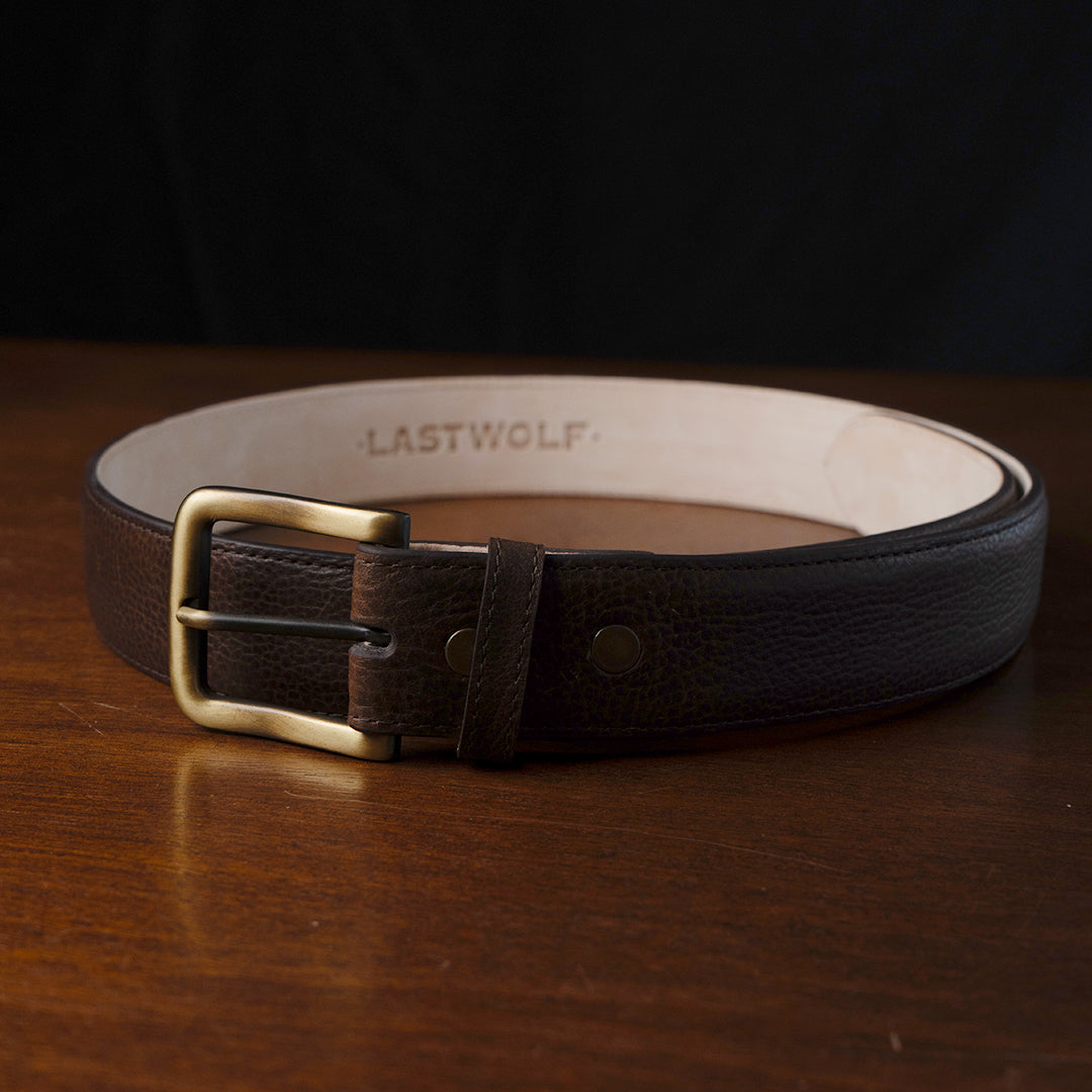 Sierra American Bison Leather Belt - Brown