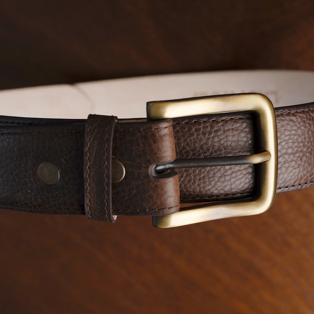 Sierra American Bison Leather Belt - Brown