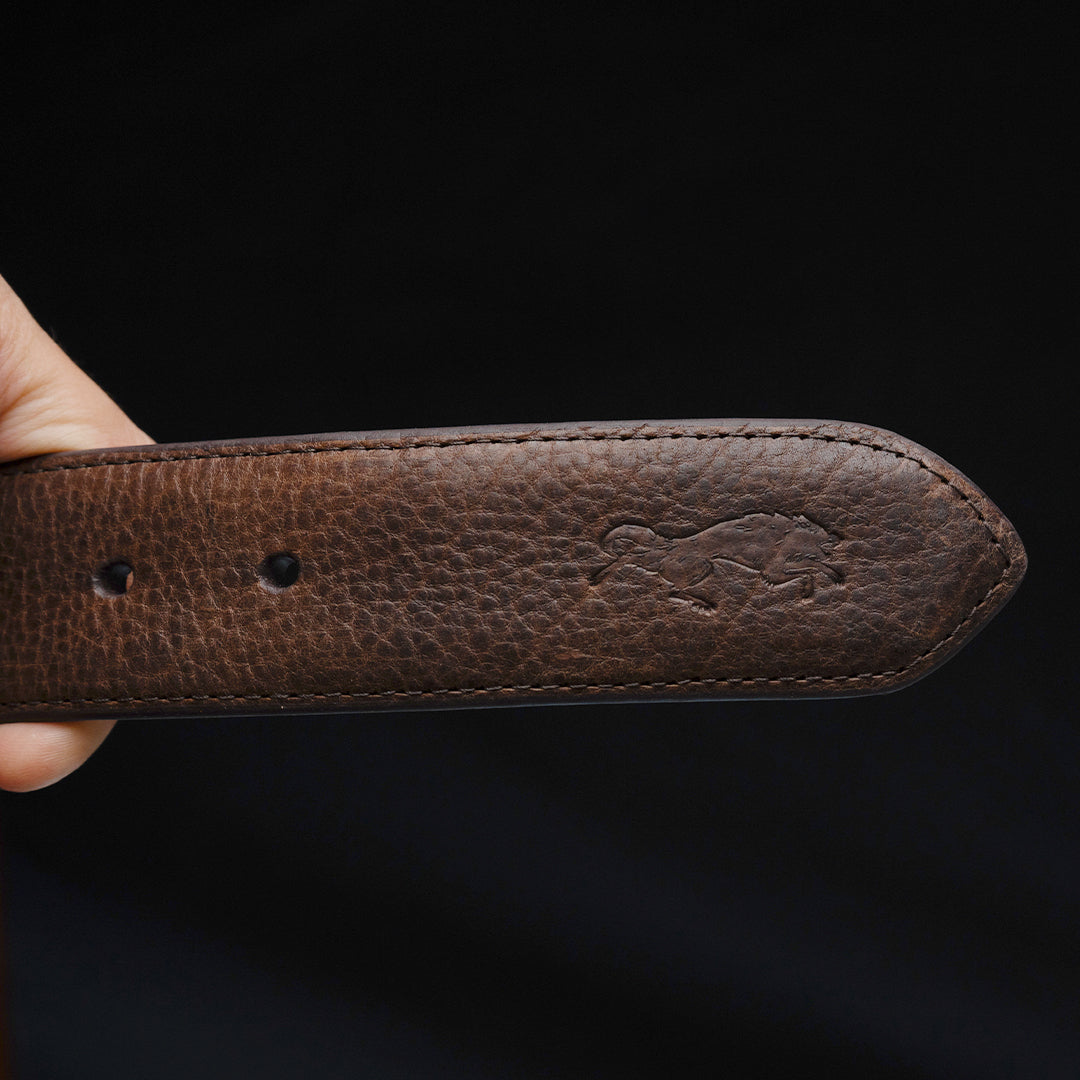 Sierra American Bison Leather Belt - Brown