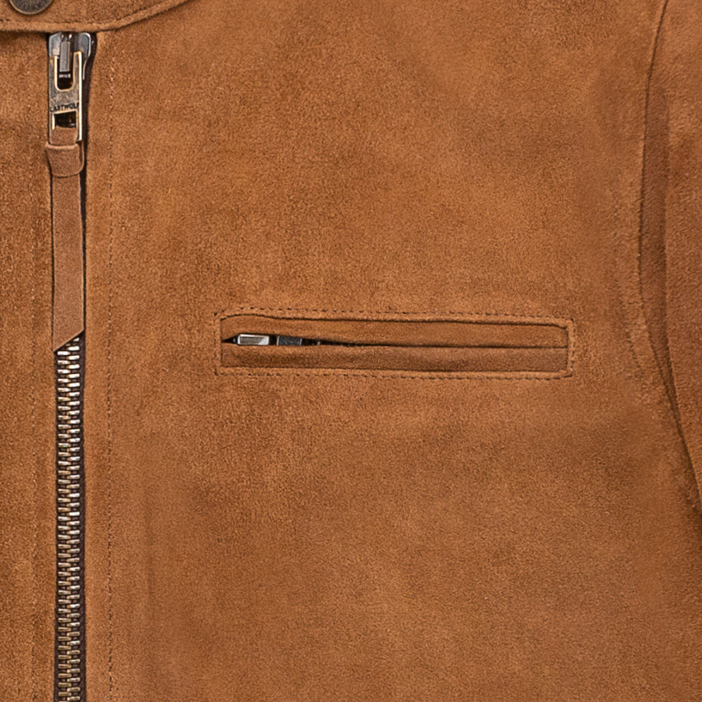 WHEELER PEAK RACER LEATHER JACKET - CEDAR SUEDE