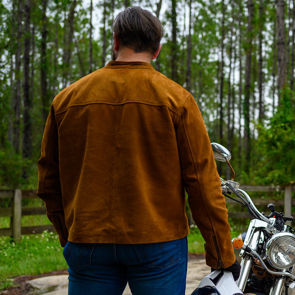 WHEELER PEAK RACER LEATHER JACKET - CEDAR SUEDE