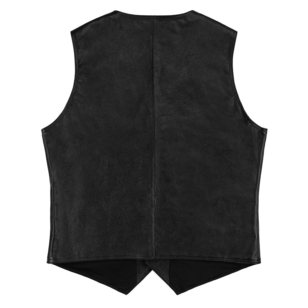 MONTANA LEATHER VEST - RAVEN  BLACK