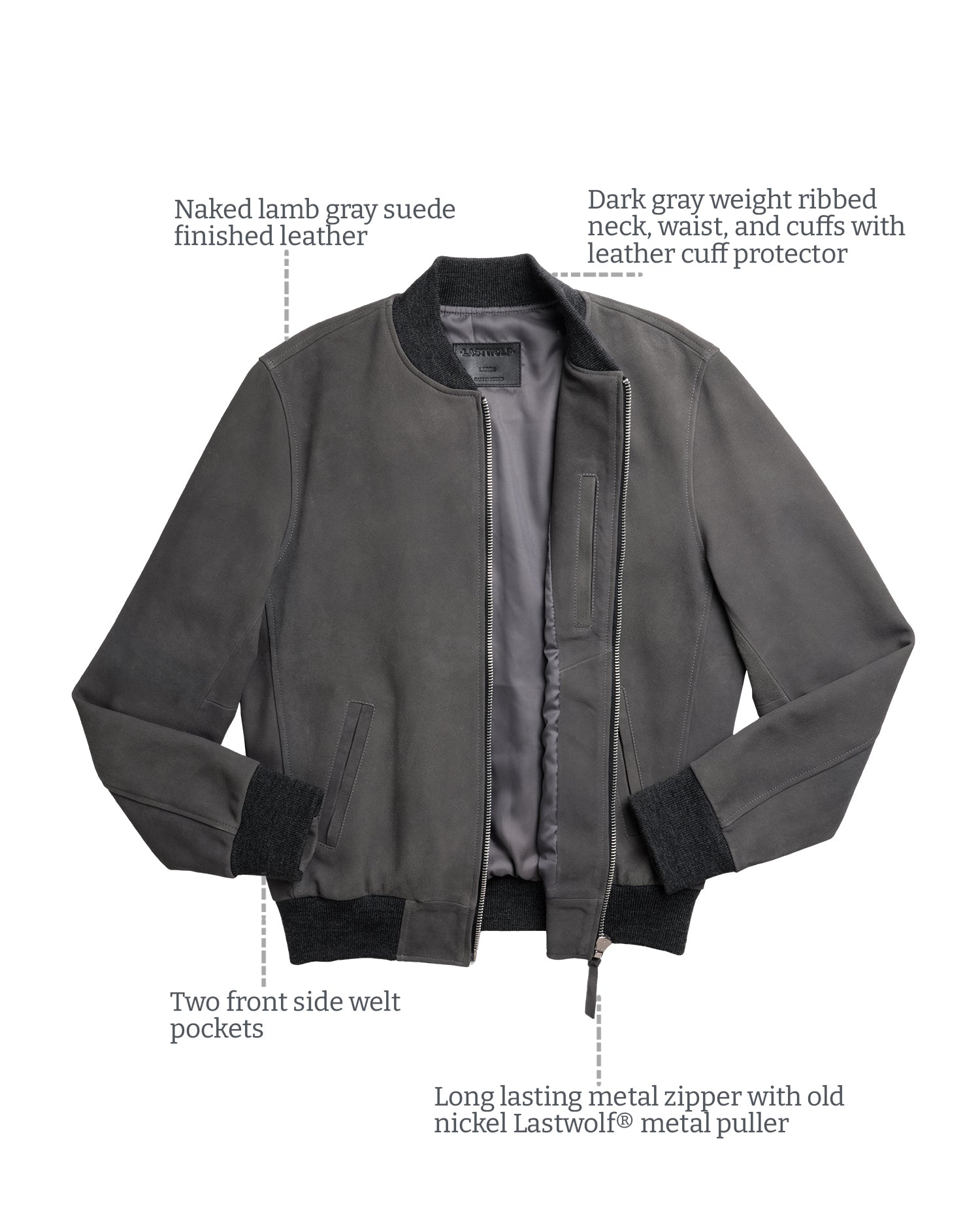 Grey suede bomber jacket mens hotsell