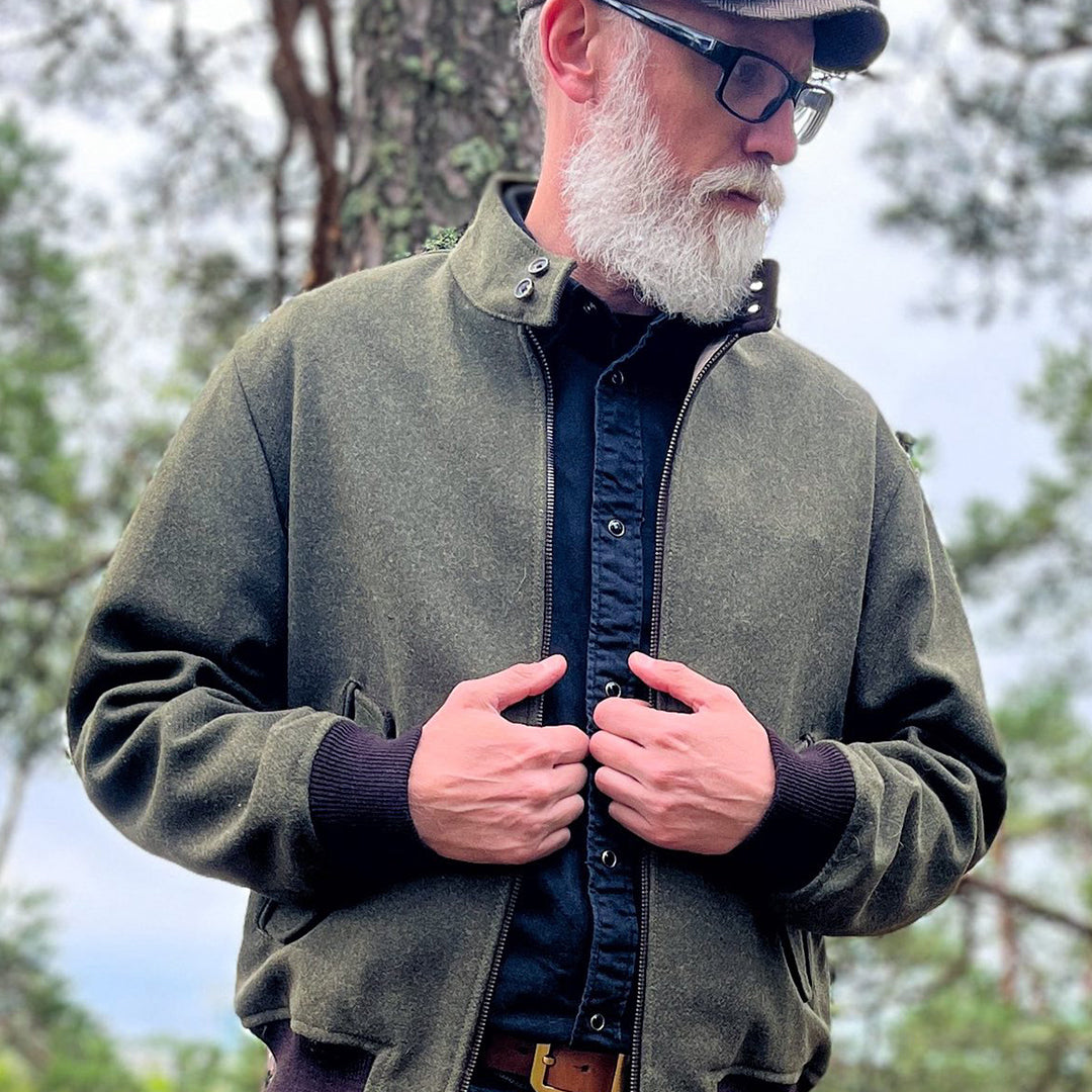 HIGHLAND LODEN BOMBER JACKET - GREEN
