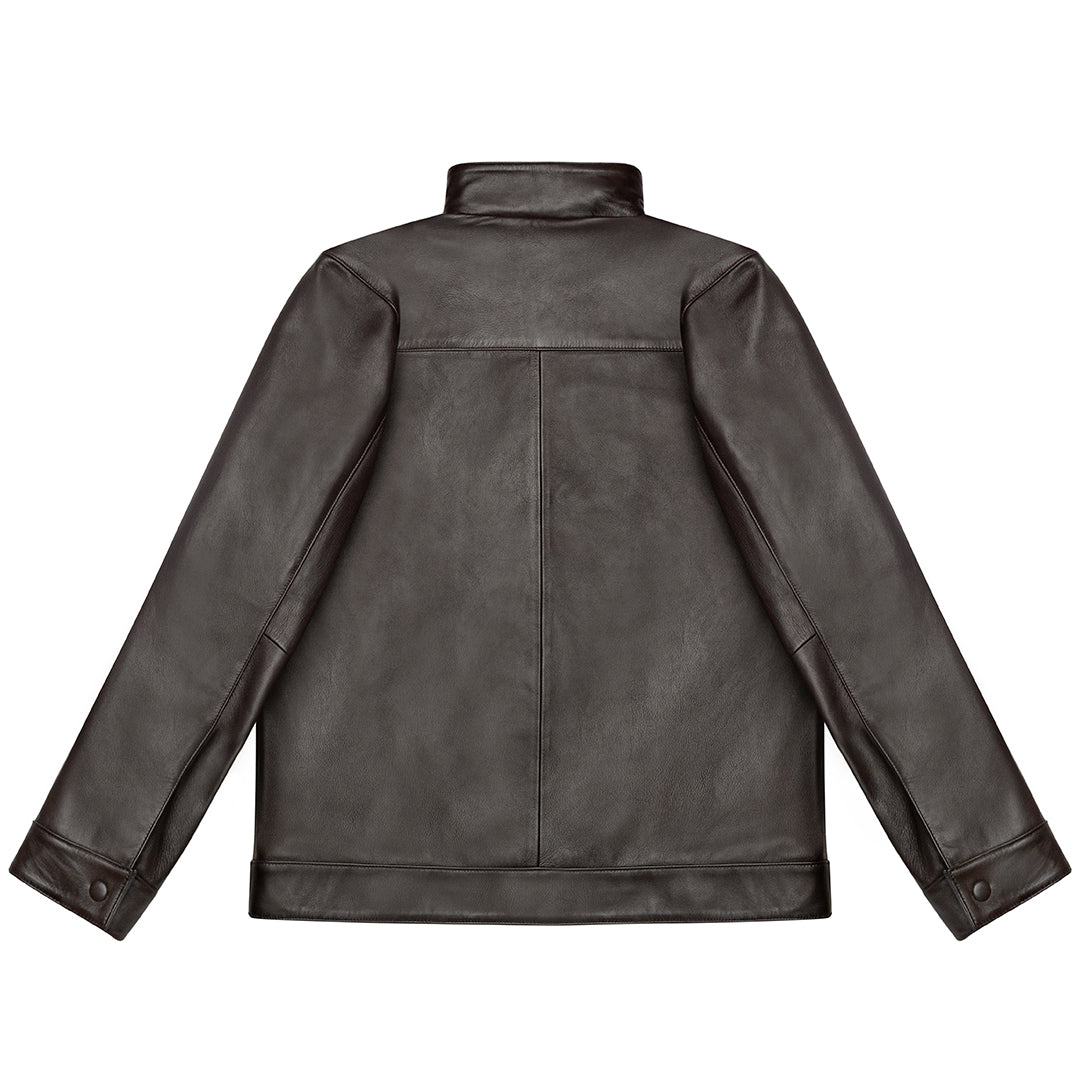 HUDSON DUSK LEATHER JACKET - AUTUM OAK COLOR