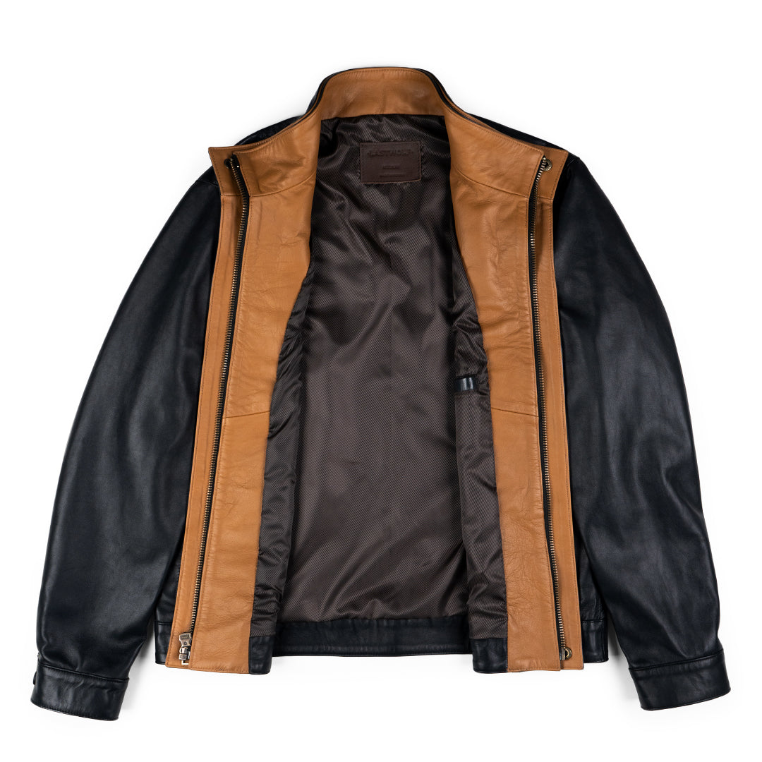 HUDSON DUSK LEATHER JACKET - MIDNIGHT BLUE