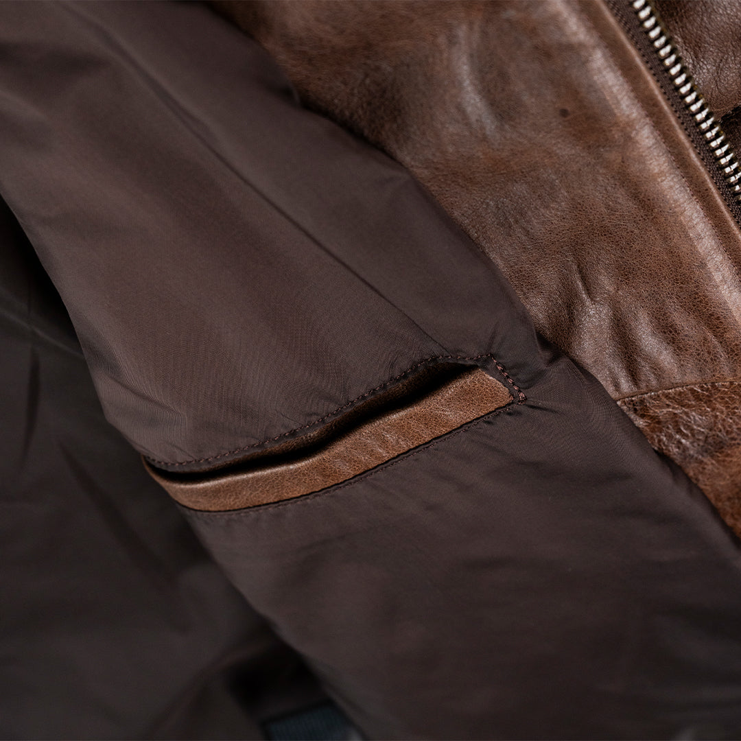 ASPEN RIDGE QUILTED  LEATHER JACKET - CHOCOLATE