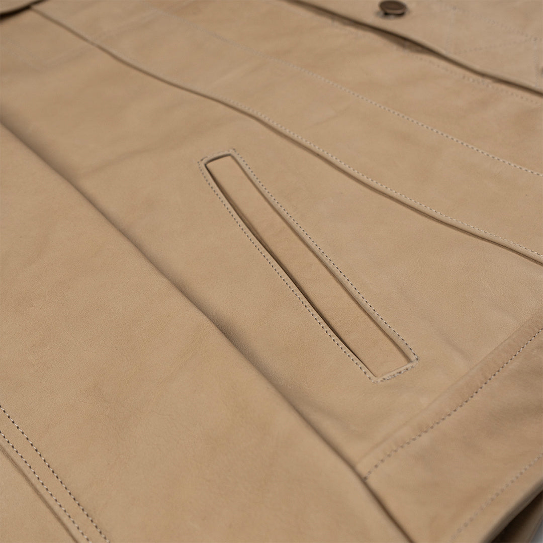 DRIFTER WORK LEATHER JACKET - NATURAL