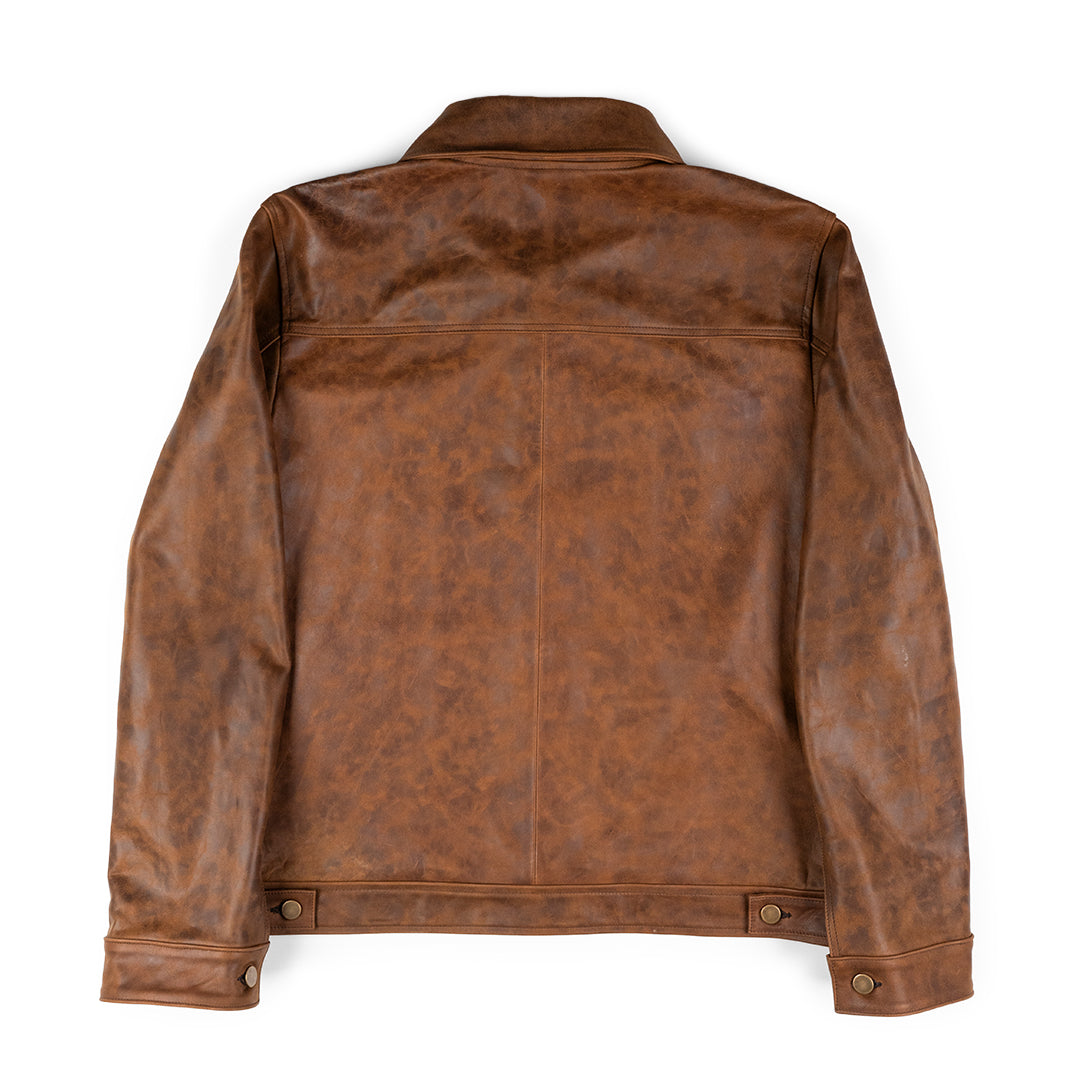 DRIFTER WORK LEATHER JACKET - VOLCANO BROWN