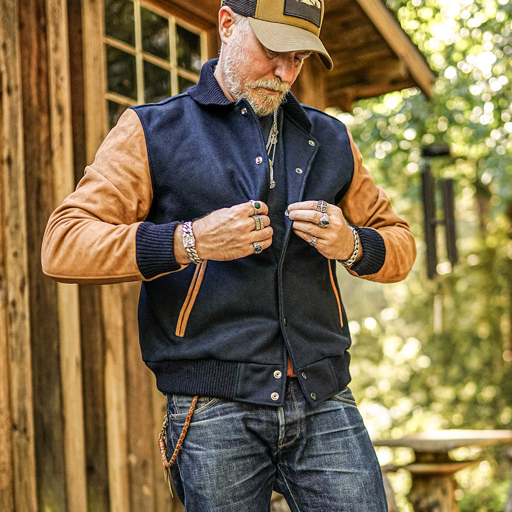 Leather Varsity Jacket New Mens Classic Letterman Baseball Wool