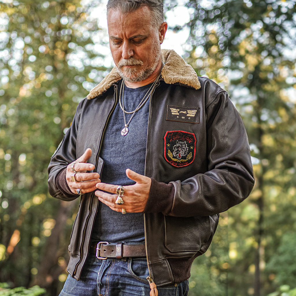 Cockpit® USA G-1 Flight Jacket w/ Removable Collar - US Wings