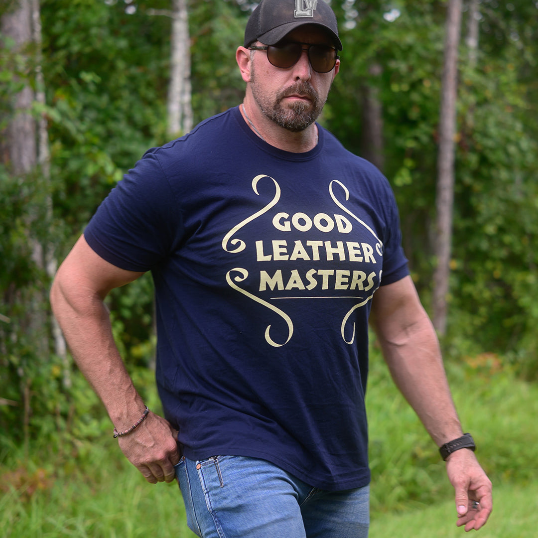 GOOD LEATHER MASTERS  TEE SHIRT- NAVY