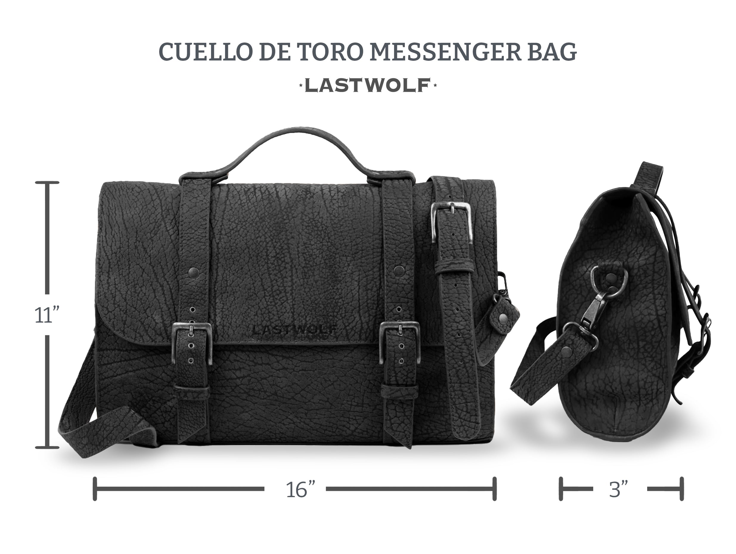 CUELLO DE TORO MESSENGER BAG - COAL BLACK