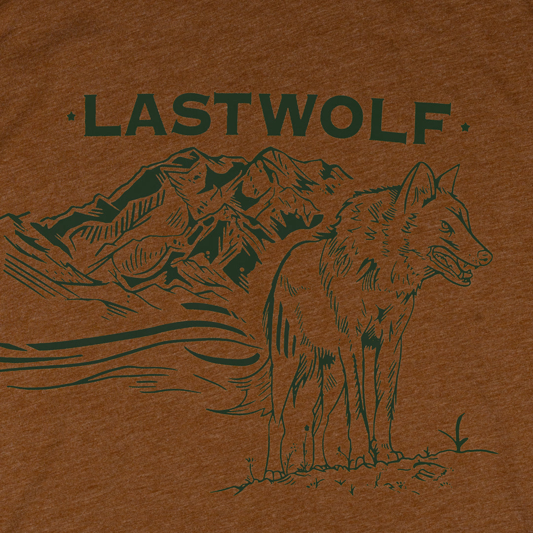 MOUNTAIN WOLF TEE SHIRT  -  BROWN