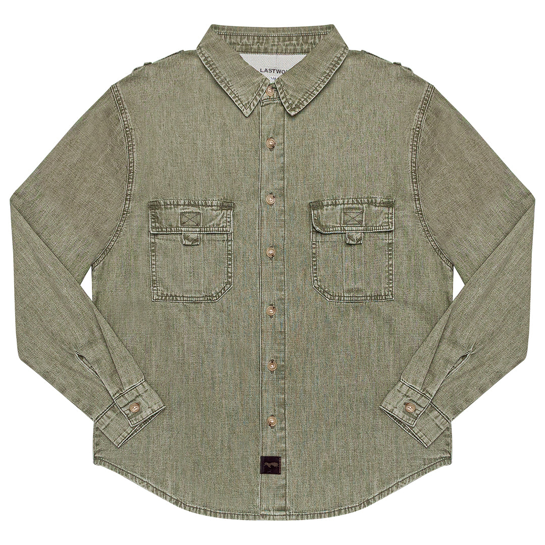 OUTDOORS VENT SHIRT - OLIVE GREEN