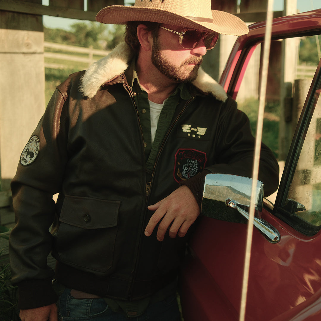DENALI FLIGHT LEATHER JACKET - BROWN