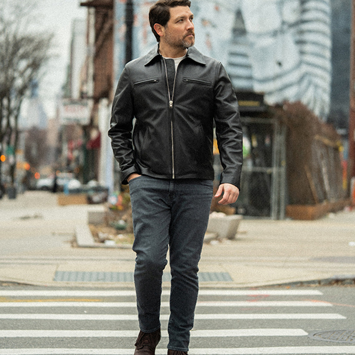 Rainier Moto Leather Jacket - Black