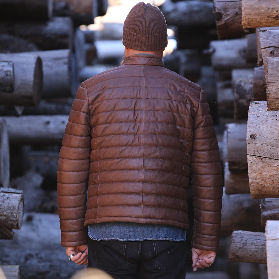 ASPEN RIDGE QUILTED  LEATHER JACKET - CHOCOLATE